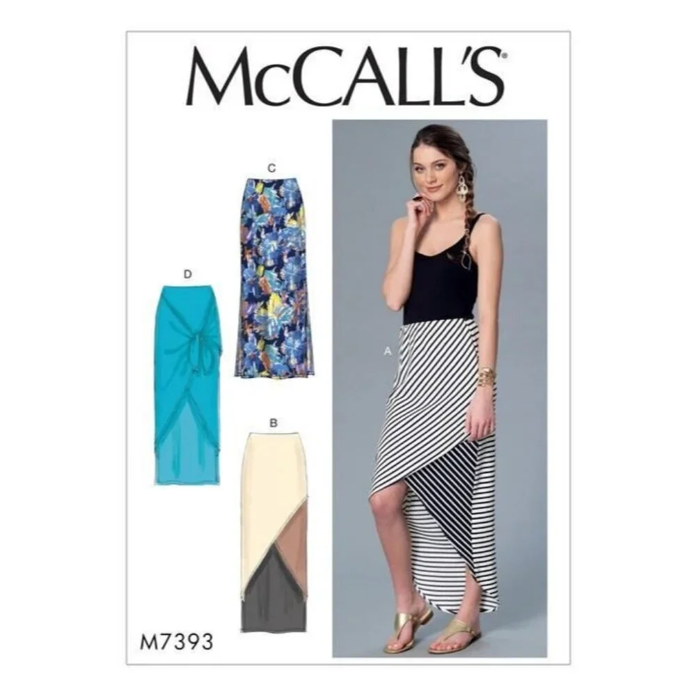 McCalls Sewing Pattern‎ 7393 MP224 Skirt Bias Close Fit Misses Size XS-MED